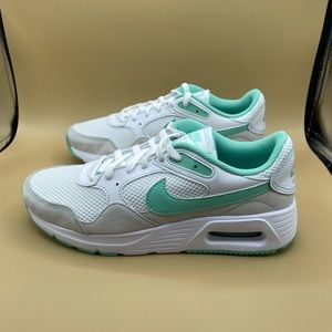 Nike Women's White and Mint Green Air Max Style Sneakers